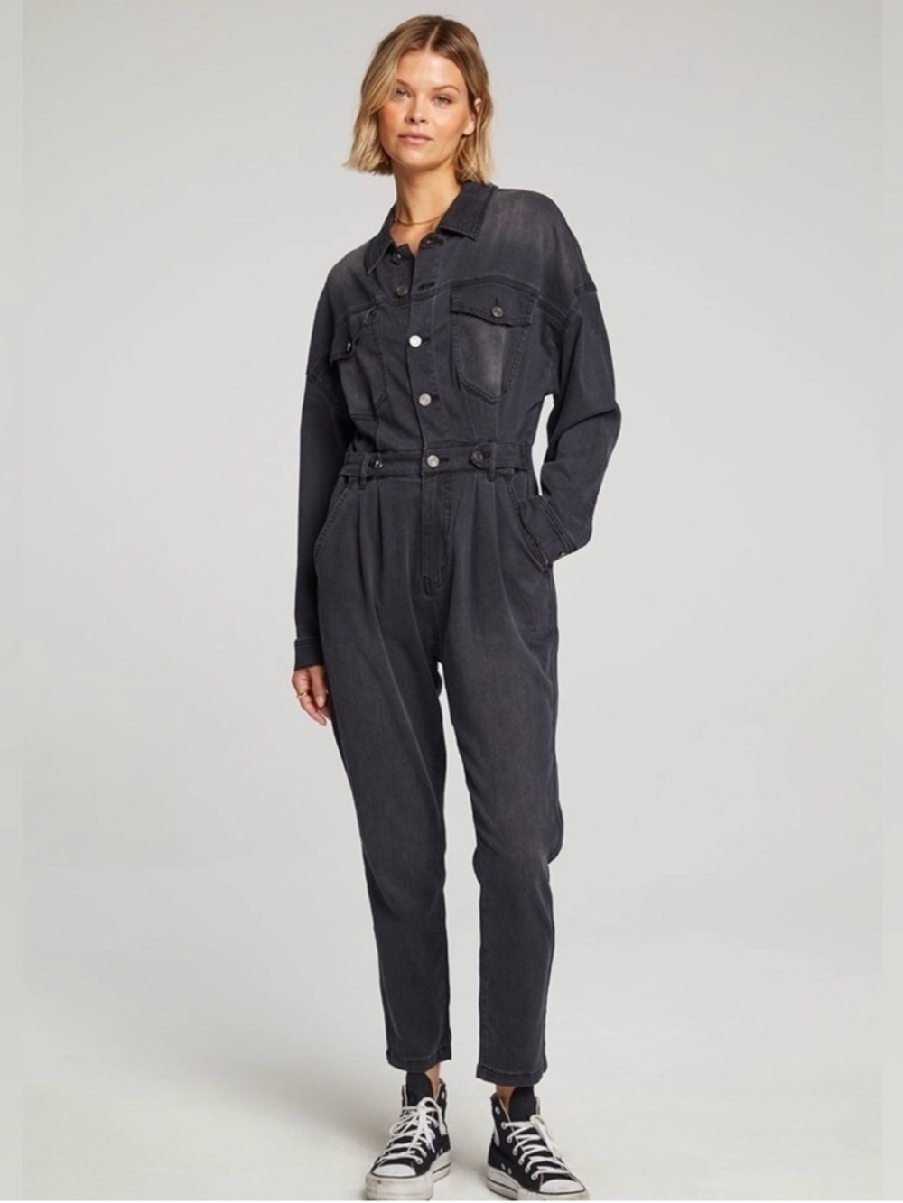 Saltwater Luxe Denim Coveralls Size M Jumpsuit Romper Super Soft